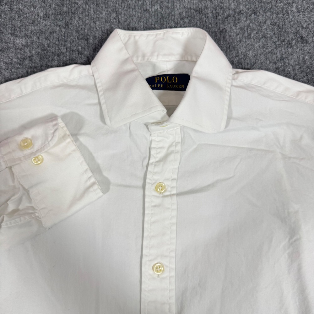 Polo Ralph Lauren Button Down Shirt Classic White Mens 15.5 32-33 Cotton EUC